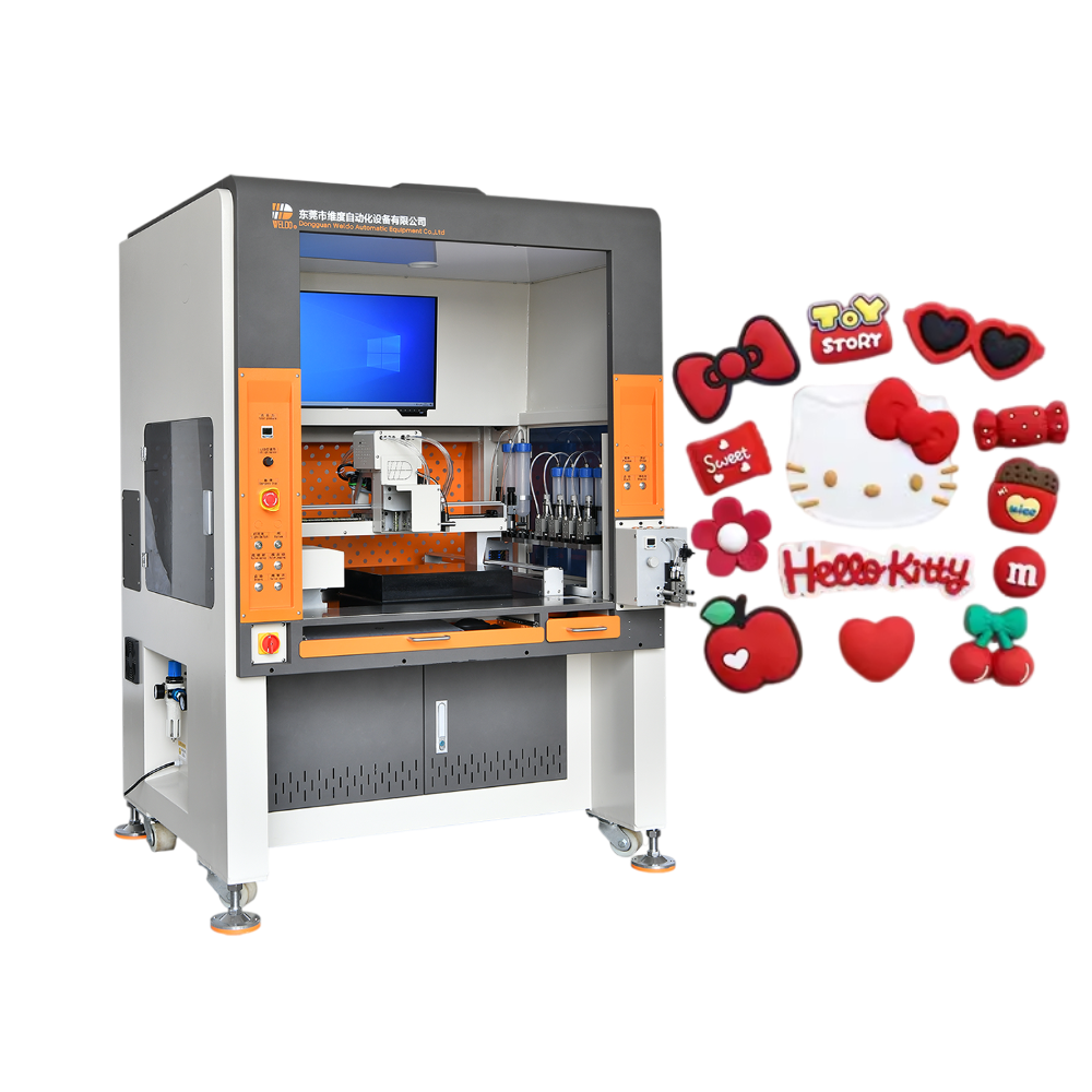 soft pvc rubber patch filling machine for name badge creation